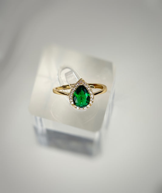 Bague Goutte de lumière couleur émeraude